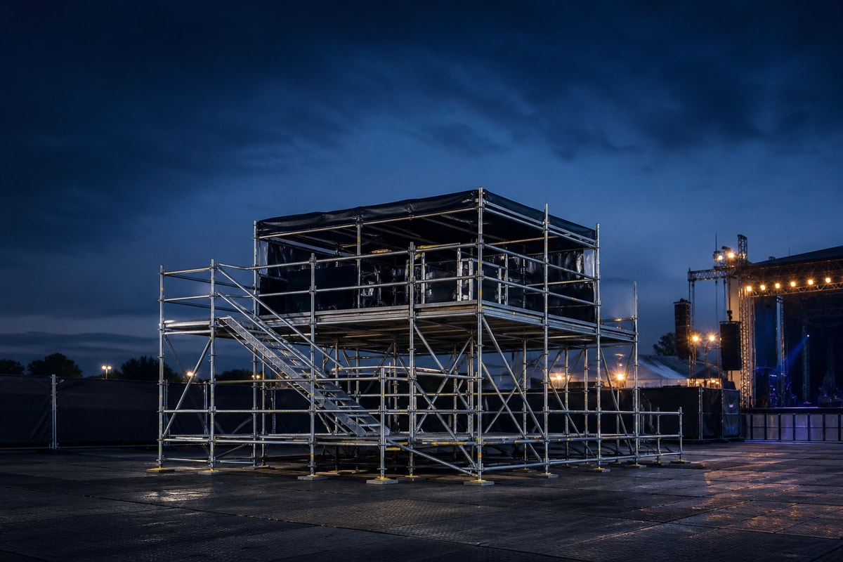 Modulares Eventsystem für FOH, Bühne und Regieplatz mieten